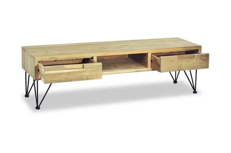 TV-bänk 120x35x35 cm massiv teak - Brun - Möbler - Tv möbel & mediamöbel - TV bänk & mediabänk