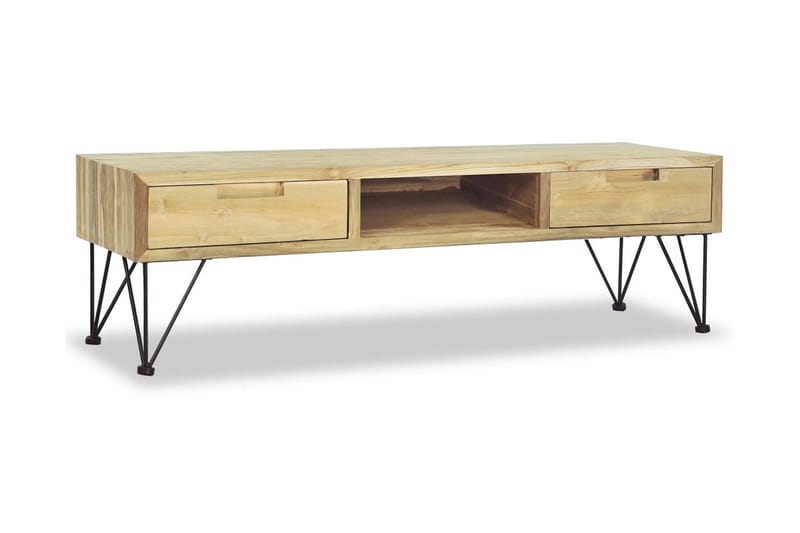 TV-bänk 120x35x35 cm massiv teak - Brun - Möbler - Tv möbel & mediamöbel - TV bänk & mediabänk