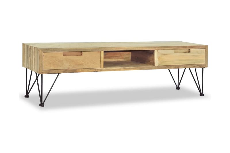 TV-bänk 120x35x35 cm massiv teak - Brun - M�öbler - Tv möbel & mediamöbel - TV bänk & mediabänk