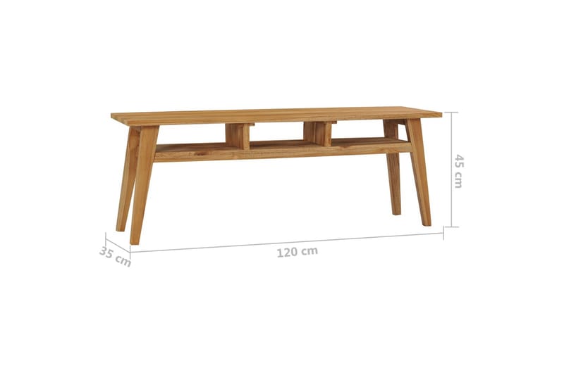 TV-bänk 120x35x45 cm massivt teakträ - Brun - Möbler - Tv möbel & mediamöbel - TV bänk & mediabänk