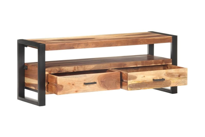 TV-bänk 120x35x45 cm massivt trä med sheshamfinish - Brun - Möbler - Tv möbel & mediamöbel - TV bänk & mediabänk