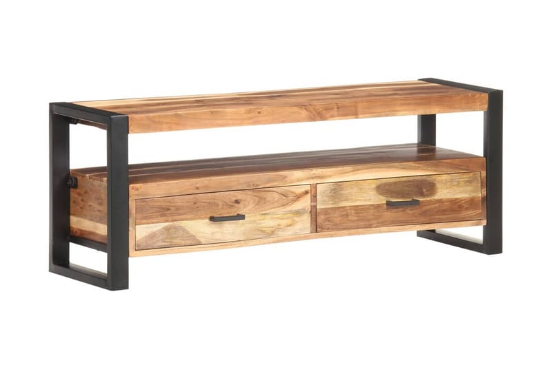 TV-bänk 120x35x45 cm massivt trä med sheshamfinish - Brun - Möbler - Tv möbel & mediamöbel - TV bänk & mediabänk