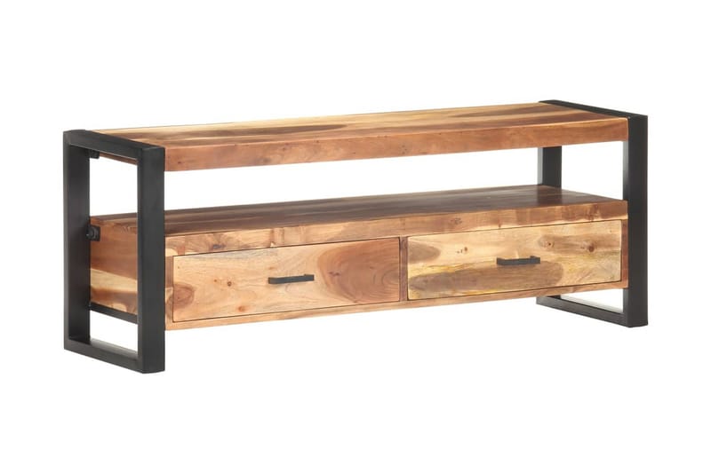 TV-bänk 120x35x45 cm massivt trä med sheshamfinish - Brun - Möbler - Tv möbel & mediamöbel - TV bänk & mediabänk