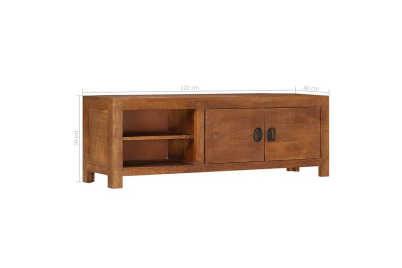 TV-bänk 120x40x30 cm massivt mangoträ - Brun - Möbler - Tv möbel & mediamöbel - TV bänk & mediabänk