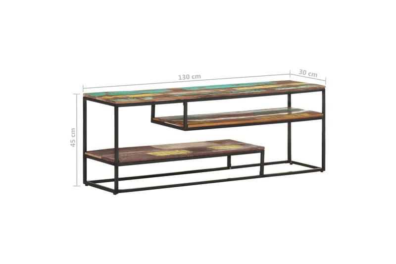 TV-bänk 130x30x45 cm massivt återvunnet trä - Brun - Möbler - Tv möbel & mediamöbel - TV bänk & mediabänk