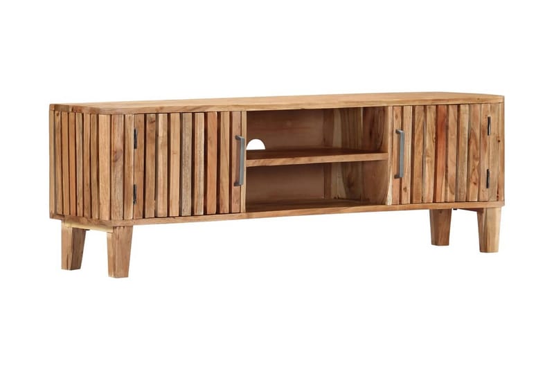 TV-bänk 130x30x45 cm massivt akaciaträ - Brun - Möbler - Tv möbel & mediamöbel - TV bänk & mediabänk