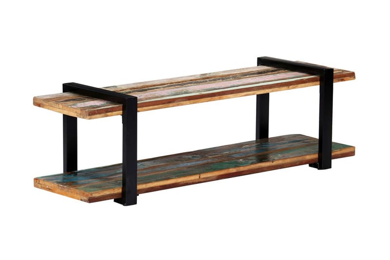 TV-bänk 130x40x40 cm massivt återvunnet trä - Flerfärgad - Möbler - Tv möbel & mediamöbel - TV bänk & mediabänk