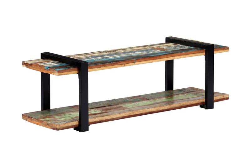 TV-bänk 130x40x40 cm massivt återvunnet trä - Flerfärgad - Möbler - Tv möbel & mediamöbel - TV bänk & mediabänk