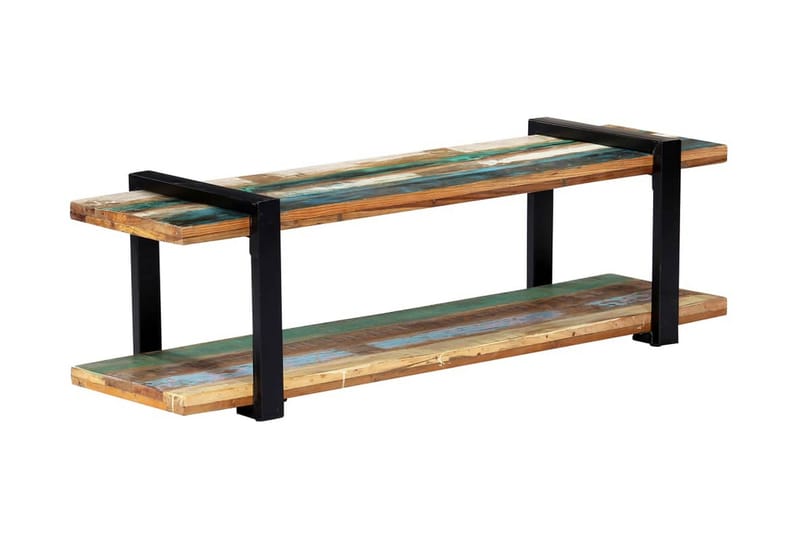 TV-bänk 130x40x40 cm massivt återvunnet trä - Flerfärgad - Möbler - Tv möbel & mediamöbel - TV bänk & mediabänk
