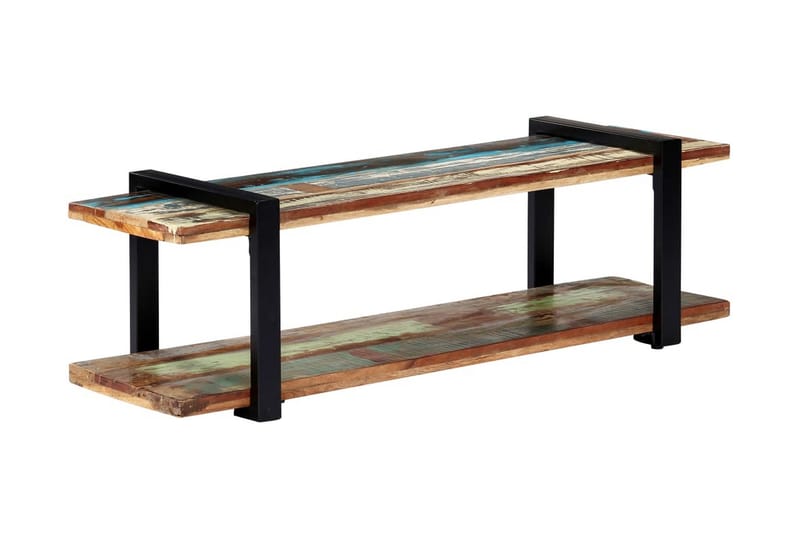 TV-bänk 130x40x40 cm massivt återvunnet trä - Flerfärgad - Möbler - Tv möbel & mediamöbel - TV bänk & mediabänk