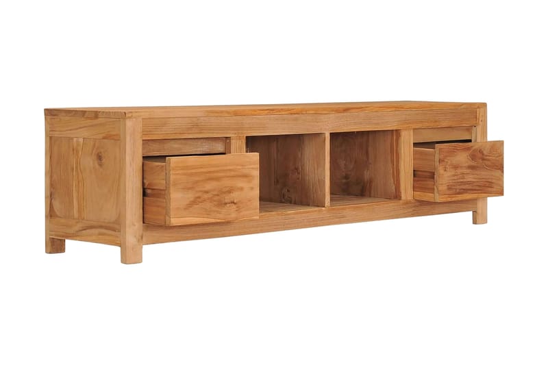 TV-bänk 135x30x35 cm massiv teak - Brun - Möbler - Tv möbel & mediamöbel - TV bänk & mediabänk