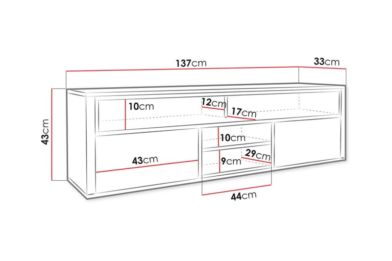 TV-bänk 137 cm - Ek - Möbler - Tv möbel & mediamöbel - TV bänk & mediabänk