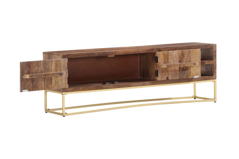 TV-bänk 138x30x46 cm massivt mangoträ - Brun - Möbler - Tv möbel & mediamöbel - TV bänk & mediabänk