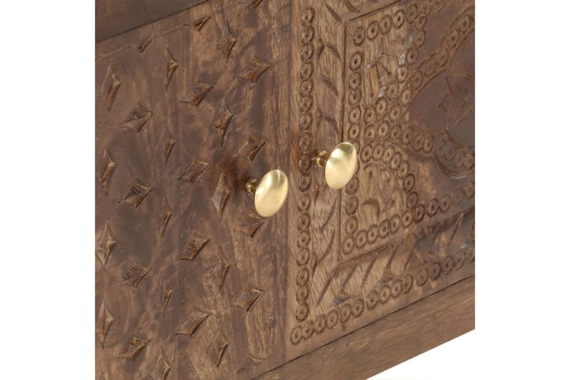 TV-bänk 138x30x46 cm massivt mangoträ - Brun - Möbler - Tv möbel & mediamöbel - TV bänk & mediabänk
