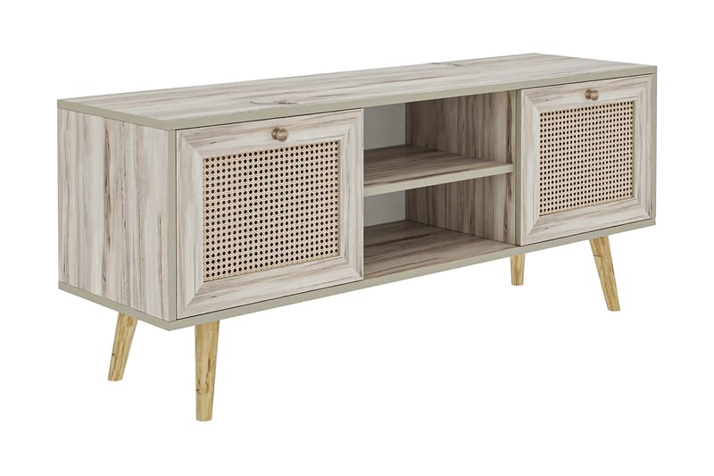 Tv-bänk 140 cm 2 Skåp - Sand/Natur - Möbler - Tv möbel & mediamöbel - TV bänk & mediabänk