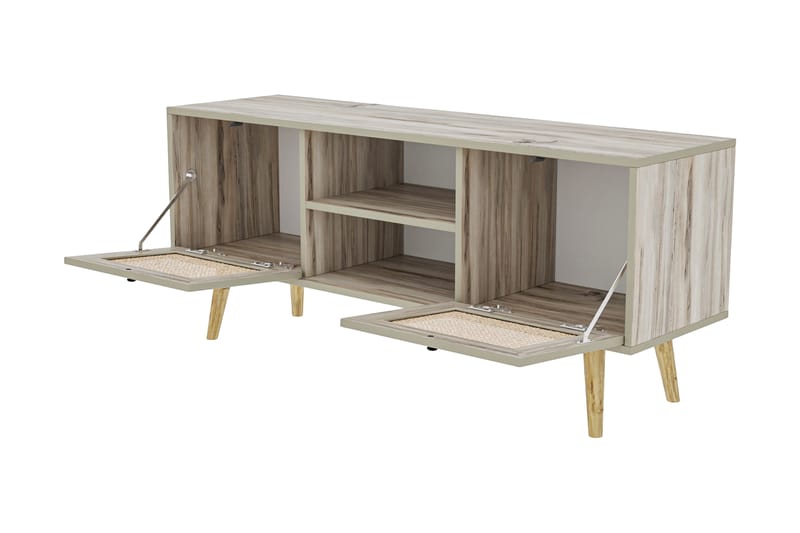 Tv-bänk 140 cm 2 Skåp - Sand/Natur - Möbler - Tv möbel & mediamöbel - TV bänk & mediabänk