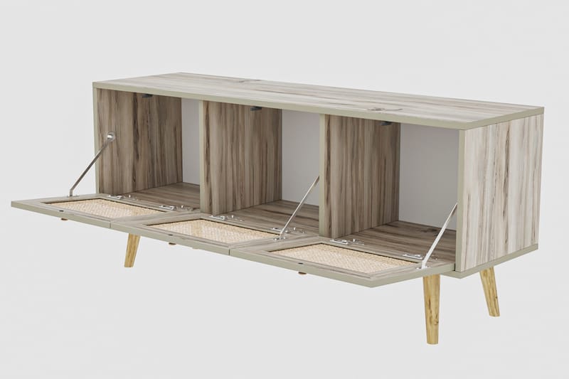 Tv-bänk 140 cm 3 Skåp - Sand/Natur - Möbler - Tv möbel & mediamöbel - TV bänk & mediabänk