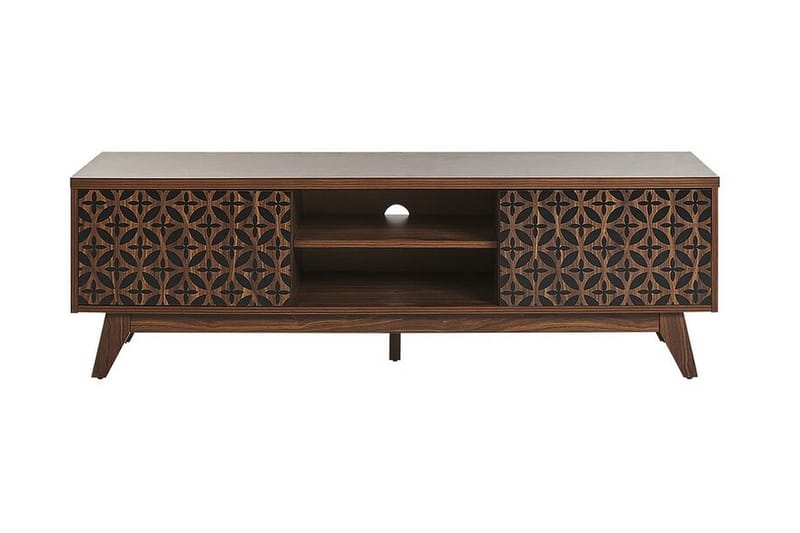 TV-bänk  140 cm mörkbrun PRESCOT - Trä/natur - Möbler - Tv möbel & mediamöbel - TV bänk & mediabänk
