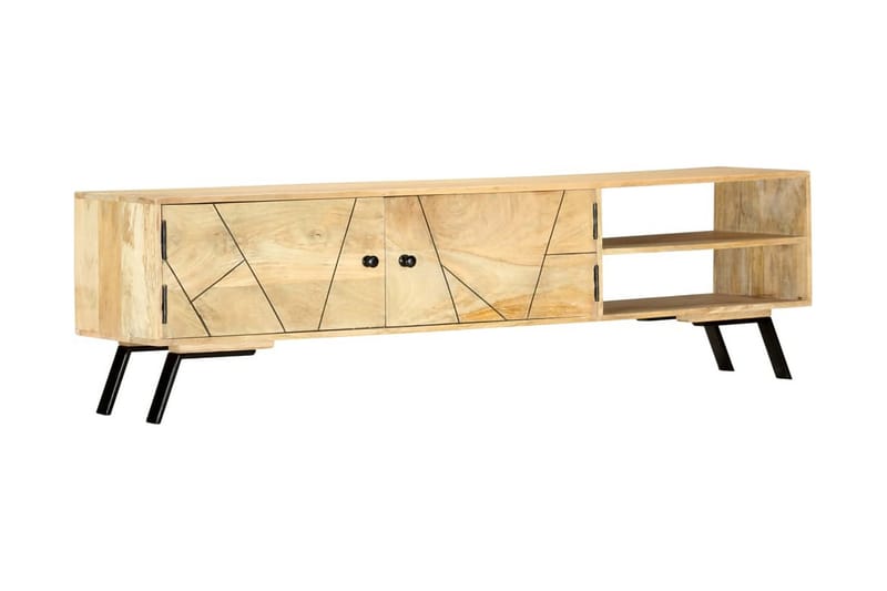 TV-bänk 140x30x40 cm massivt mangoträ - Brun - Möbler - Tv möbel & mediamöbel - TV bänk & mediabänk