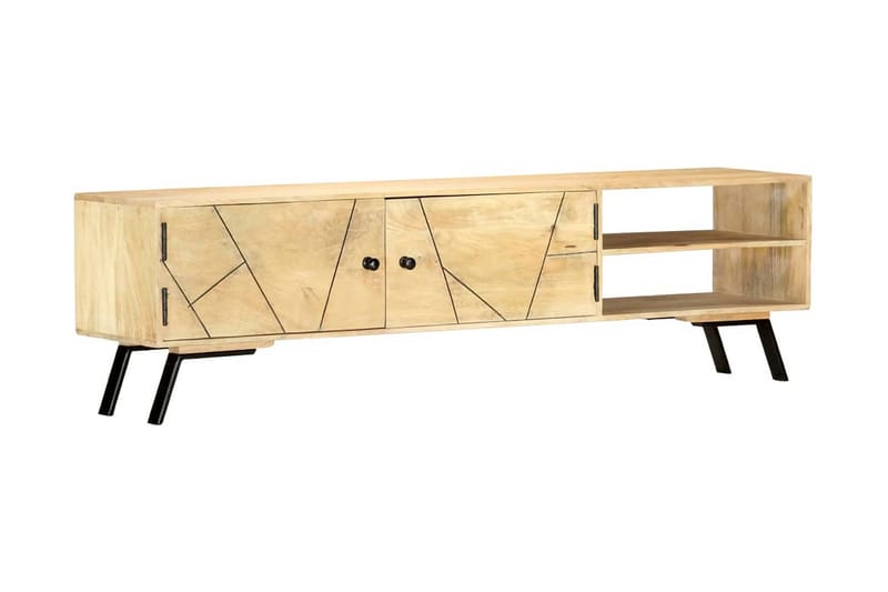 TV-bänk 140x30x40 cm massivt mangoträ - Brun - Möbler - Tv möbel & mediamöbel - TV bänk & mediabänk