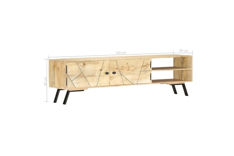 TV-bänk 140x30x40 cm massivt mangoträ - Brun - Möbler - Tv möbel & mediamöbel - TV bänk & mediabänk