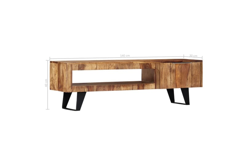 TV-bänk 140x30x40 cm massivt sheshamträ - Brun - Möbler - Tv möbel & mediamöbel - TV bänk & mediabänk