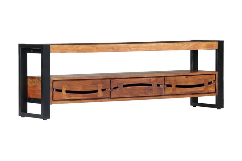 TV-bänk 140x30x45 cm massivt akaciaträ - Brun - Möbler - Tv möbel & mediamöbel - TV bänk & mediabänk