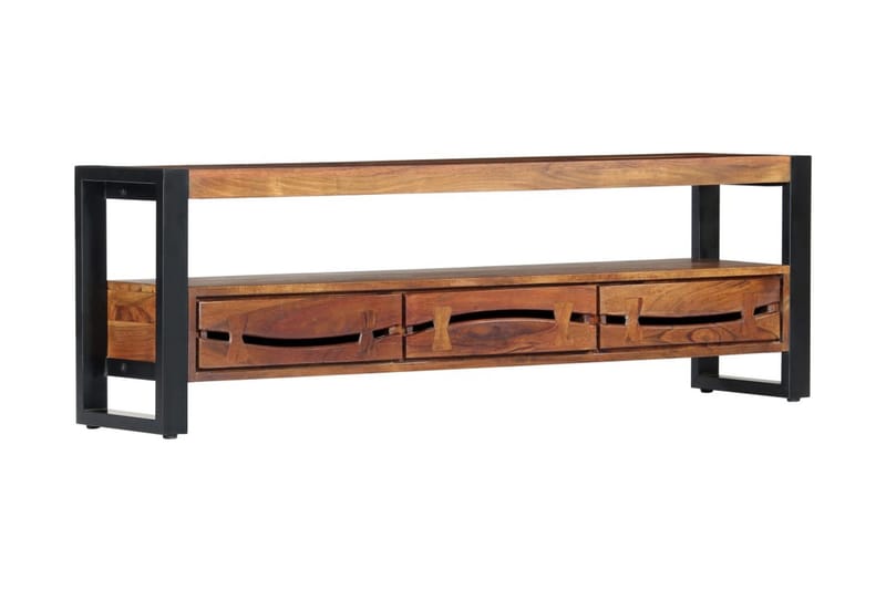 TV-bänk 140x30x45 cm massivt akaciatr�ä - Brun - Möbler - Tv möbel & mediamöbel - TV bänk & mediabänk