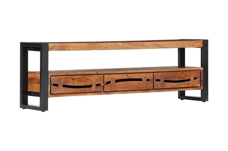 TV-bänk 140x30x45 cm massivt akaciaträ - Brun - Möbler - Tv möbel & mediamöbel - TV bänk & mediabänk