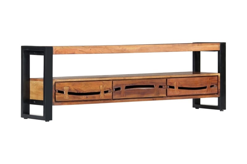 TV-bänk 140x30x45 cm massivt akaciaträ - Brun - Möbler - Tv möbel & mediamöbel - TV bänk & mediabänk