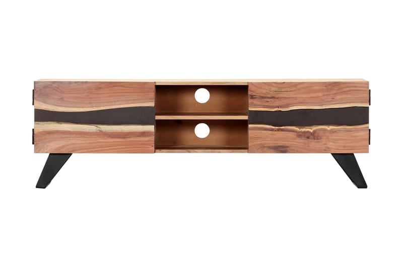TV-bänk 140x30x45 cm massivt akaciaträ - Brun - Möbler - Tv möbel & mediamöbel - TV bänk & mediabänk