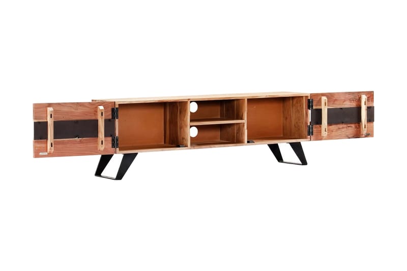 TV-bänk 140x30x45 cm massivt akaciaträ - Brun - Möbler - Tv möbel & mediamöbel - TV bänk & mediabänk