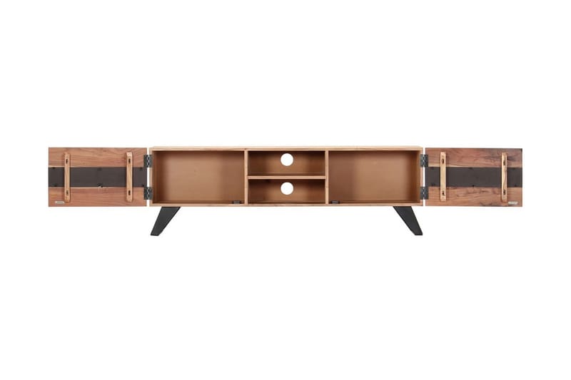 TV-bänk 140x30x45 cm massivt akaciaträ - Brun - Möbler - Tv möbel & mediamöbel - TV bänk & mediabänk