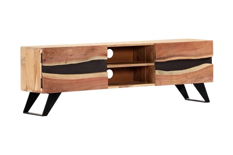 TV-bänk 140x30x45 cm massivt akaciaträ - Brun - Möbler - Tv möbel & mediamöbel - TV bänk & mediabänk