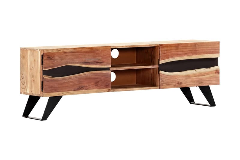 TV-bänk 140x30x45 cm massivt akaciaträ - Brun - Möbler - Tv möbel & mediamöbel - TV bänk & mediabänk