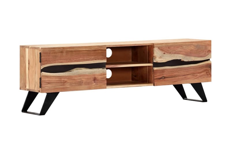 TV-bänk 140x30x45 cm massivt akaciaträ - Brun - Möbler - Tv möbel & mediamöbel - TV bänk & mediabänk