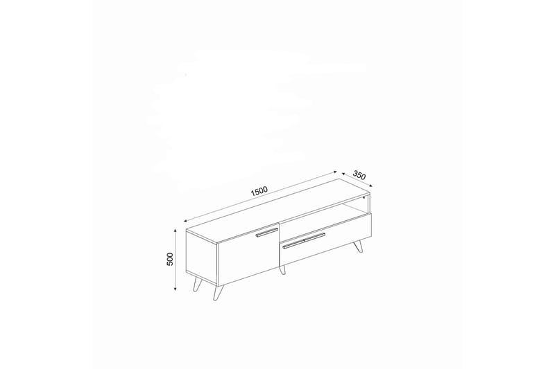 Tv-bänk 150 cm 2 Skåp - Natur/Vit - Möbler - Tv möbel & mediamöbel - TV bänk & mediabänk