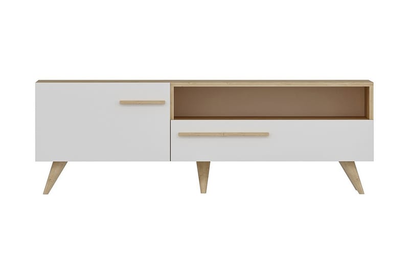 Tv-bänk 150 cm 2 Skåp - Natur/Vit - Möbler - Tv möbel & mediamöbel - TV bänk & mediabänk
