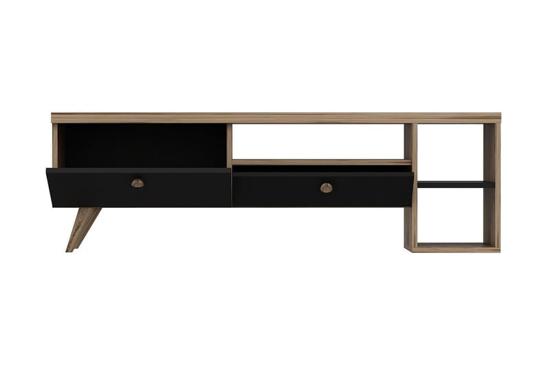 Tv-bänk 150 cm 2 Skåp - Svart/Natur - Möbler - Tv möbel & mediamöbel - TV bänk & mediabänk