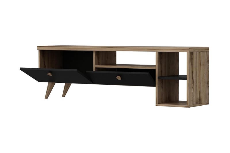 Tv-bänk 150 cm 2 Skåp - Svart/Natur - Möbler - Tv möbel & mediamöbel - TV bänk & mediabänk