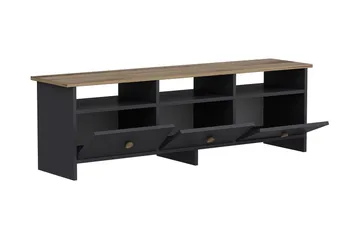 Tv-bänk 150 cm 3 Skåp 3 Hyllor - Antracit/Natur - Möbler - Tv möbel & mediamöbel - TV bänk & mediabänk