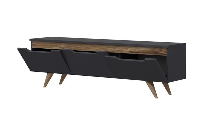 Tv-bänk 150 cm 3 Skåp - Antracit/Natur - Möbler - Tv möbel & mediamöbel - TV bänk & mediabänk