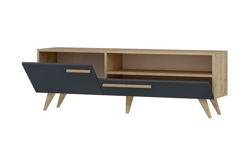 Tv-bänk 150 cm - Natur/Antracit - Möbler - Tv möbel & mediamöbel - TV bänk & mediabänk