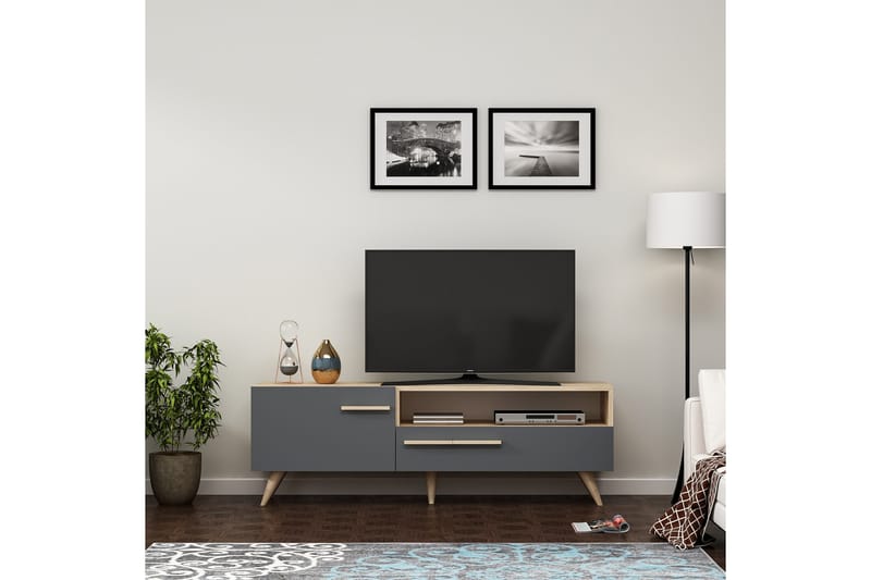 Tv-bänk 150 cm - Natur/Antracit - Möbler - Tv möbel & mediamöbel - TV bänk & mediabänk