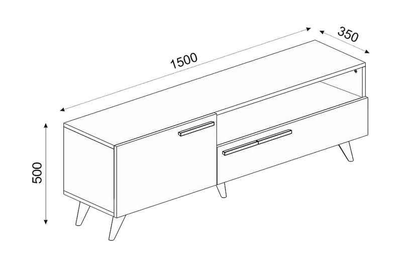 Tv-bänk 150 cm - Natur/Antracit - Möbler - Tv möbel & mediamöbel - TV bänk & mediabänk