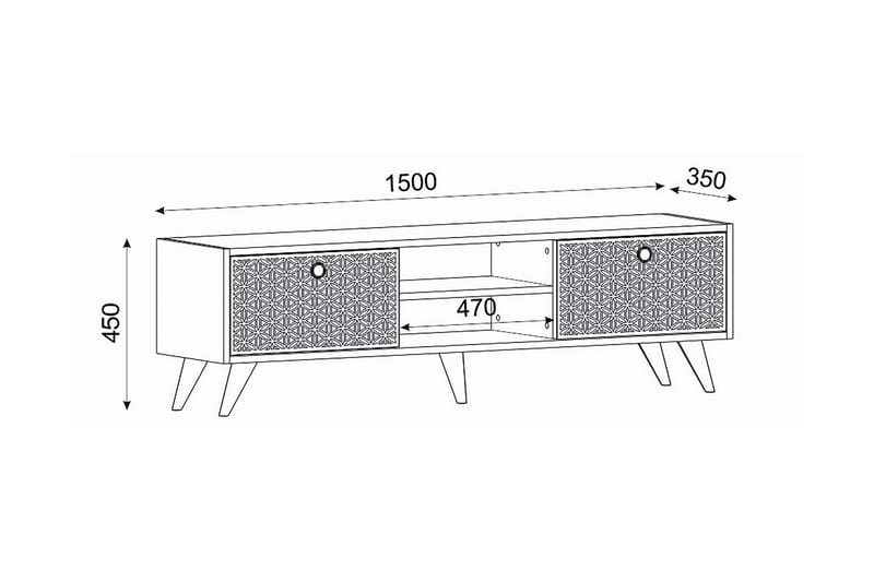 Tv-bänk 150 cm - Valnöt/Antracit - Möbler - Tv möbel & mediamöbel - TV bänk & mediabänk