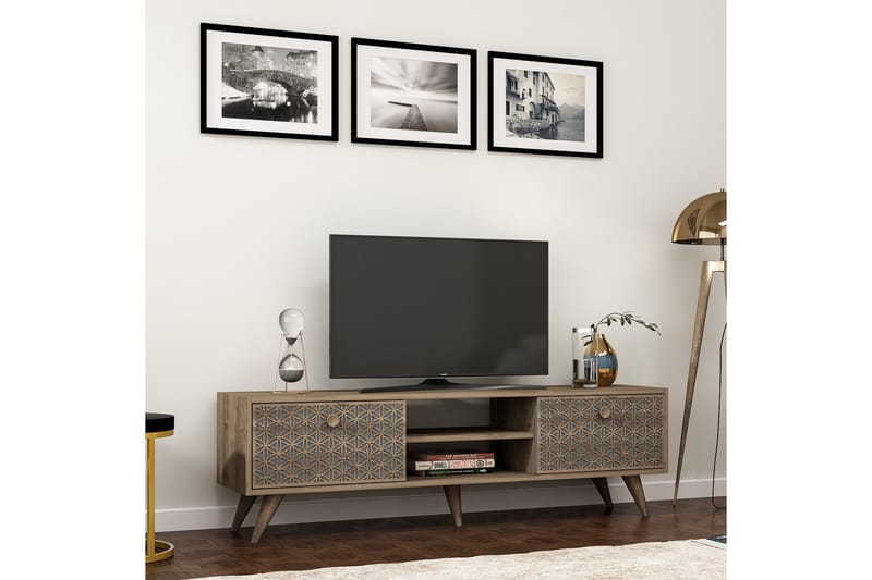 Tv-bänk 150 cm - Valnöt/Antracit - Möbler - Tv möbel & mediamöbel - TV bänk & mediabänk