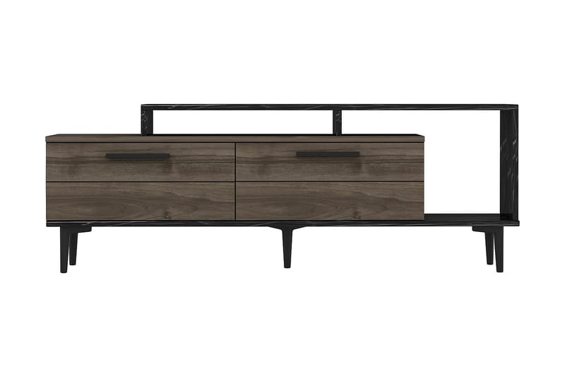 Tv-bänk 150 cm - Valnöt/Svart - Möbler - Tv möbel & mediamöbel - TV bänk & mediabänk