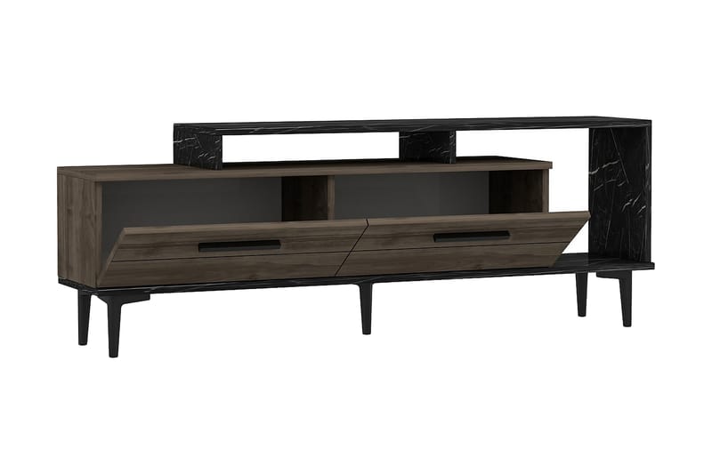Tv-bänk 150 cm - Valnöt/Svart - Möbler - Tv möbel & mediamöbel - TV bänk & mediabänk