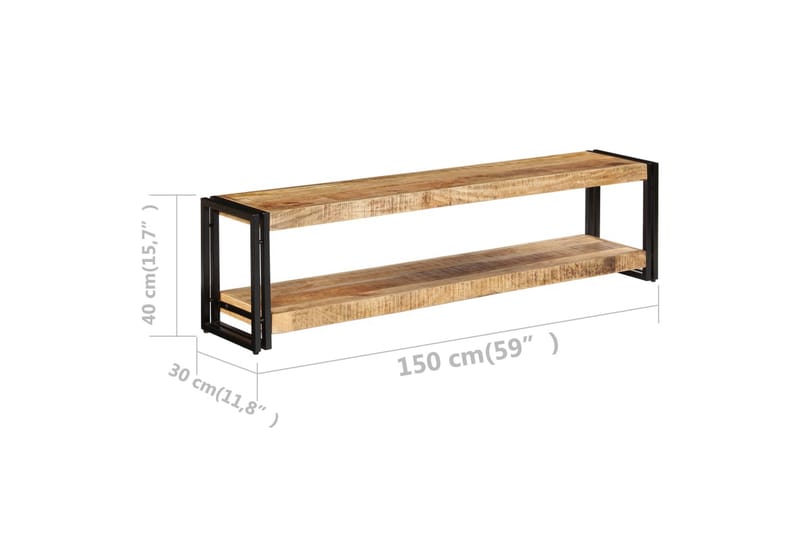 TV-bänk 150x30x40 cm massivt mangoträ - Brun - Möbler - Tv möbel & mediamöbel - TV bänk & mediabänk